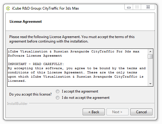  CityTraffic license agreement