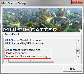  MultiScatter setup error