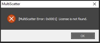 MultiScatter License error
